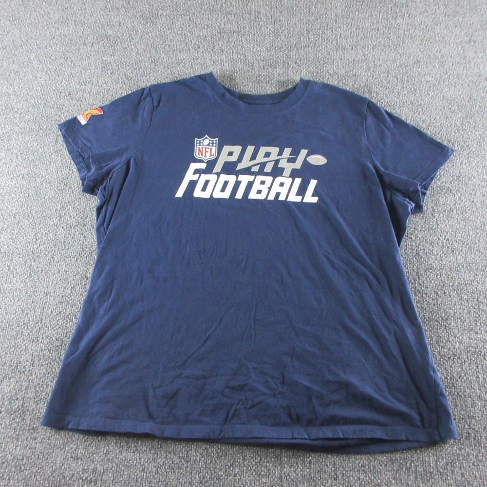 NFL Shirt Womens 2XL Blue NFL Football Nike Play Football Super Bowl LIX Tee